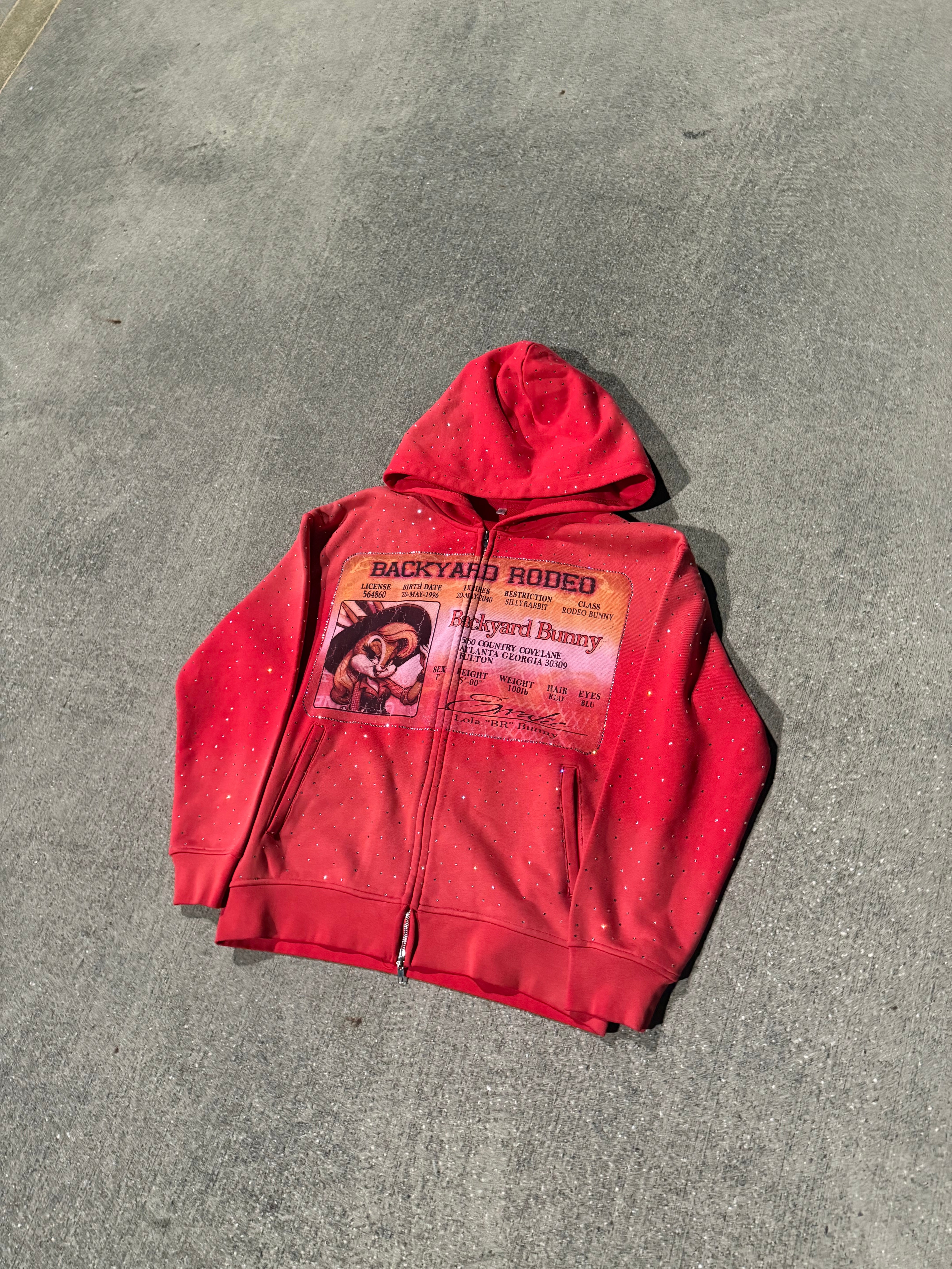 Backyard bunny hoodie (Red)