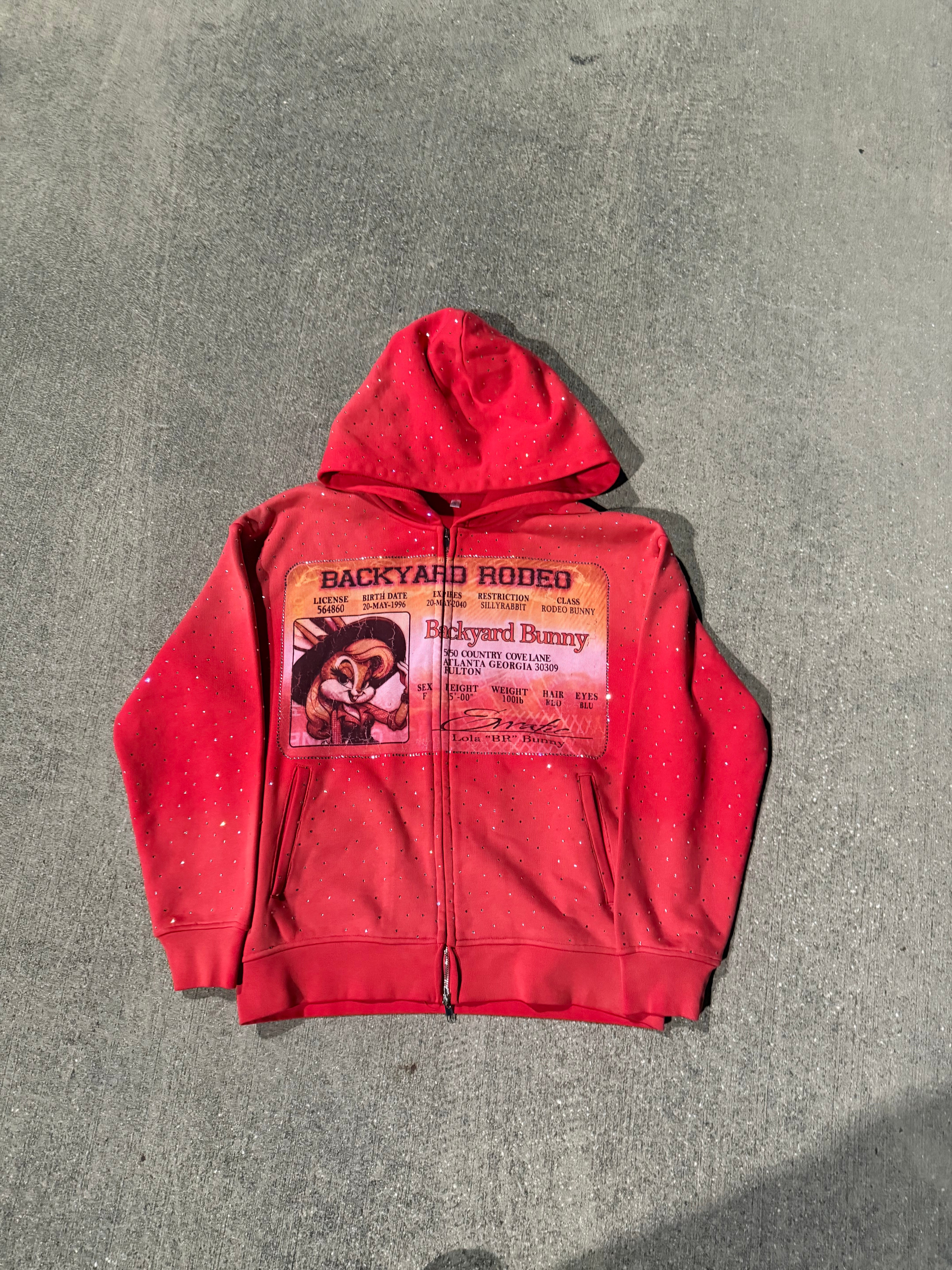Backyard bunny hoodie (Red)